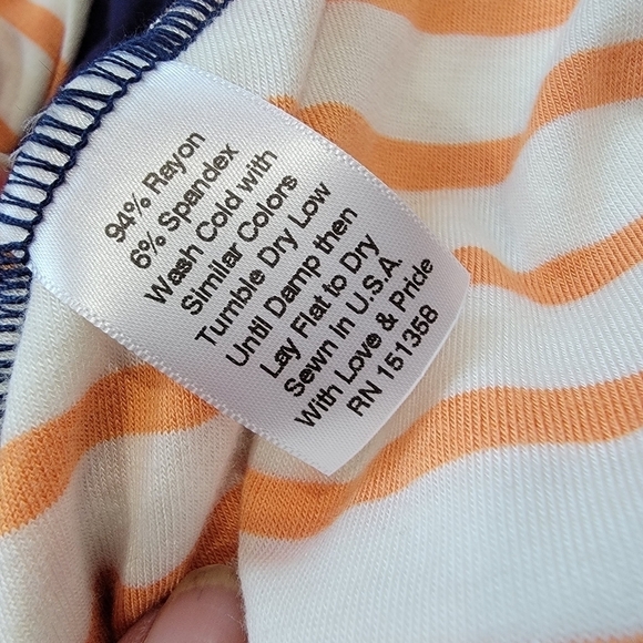 Game Day Girl Stuff Blue duster vest with orange - white stripes Size L - Picture 13 of 15